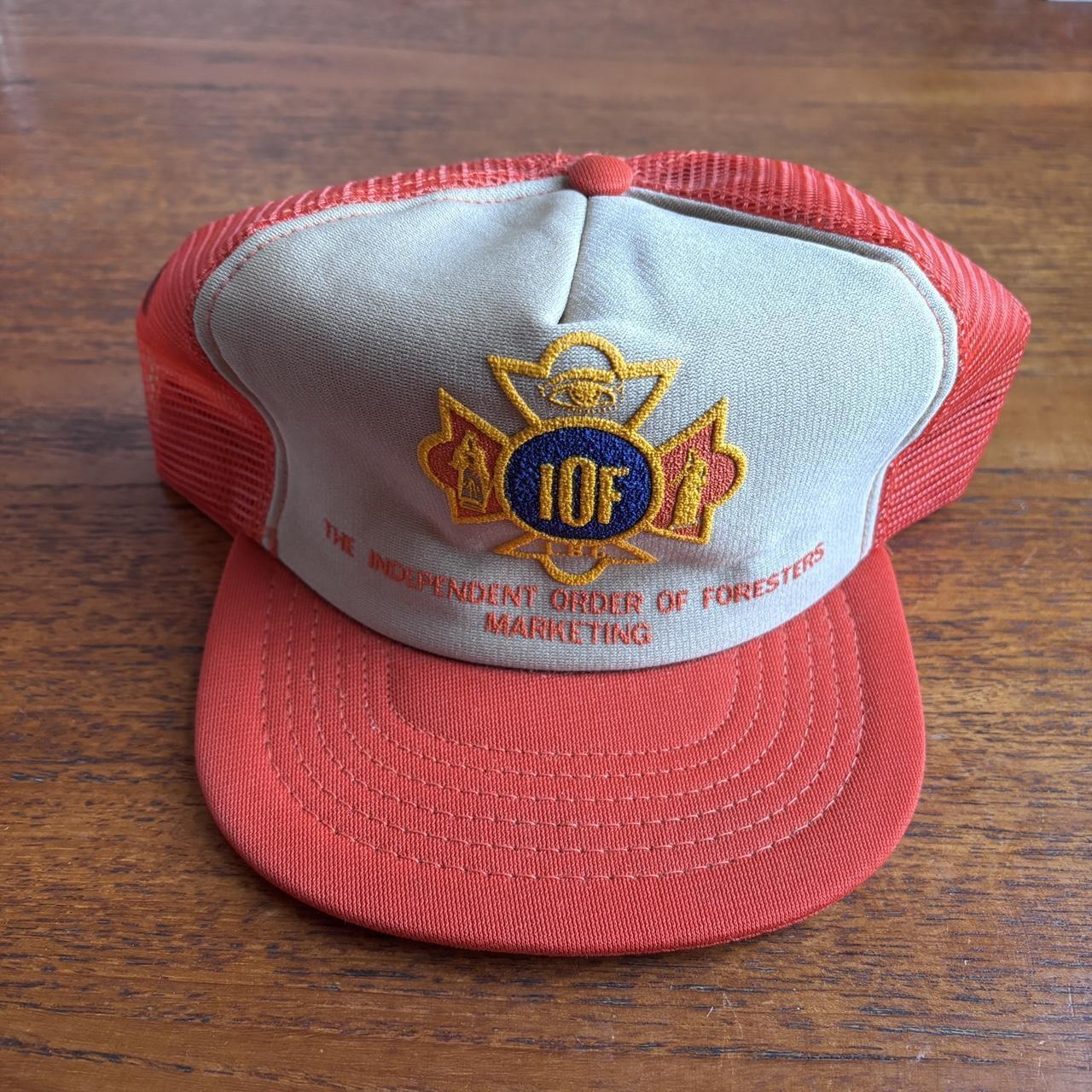 Vintage 90s USA independent order of foresters agriculture nature trucker cap