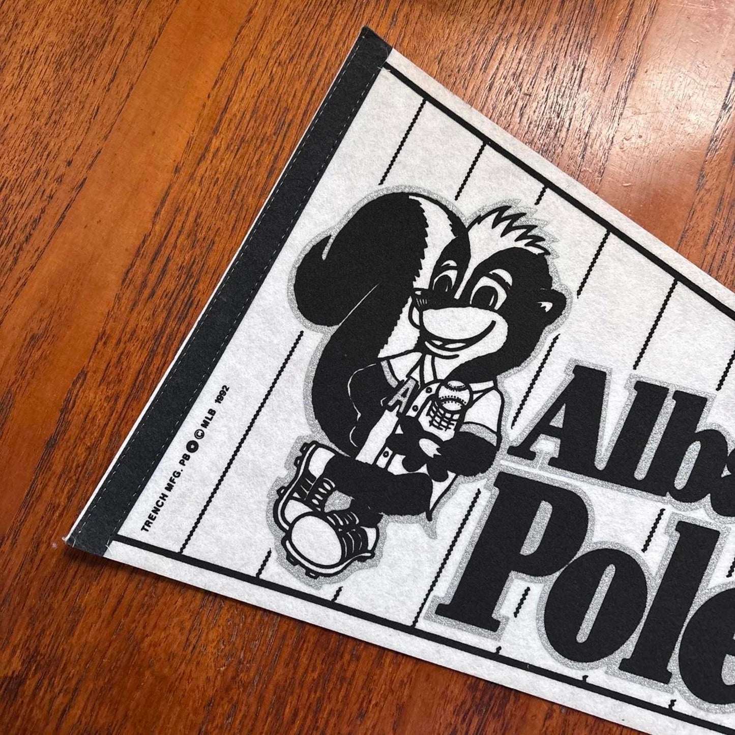 Vintage 90s USA Albany Polecats Georgia minor league baseball felt pennant