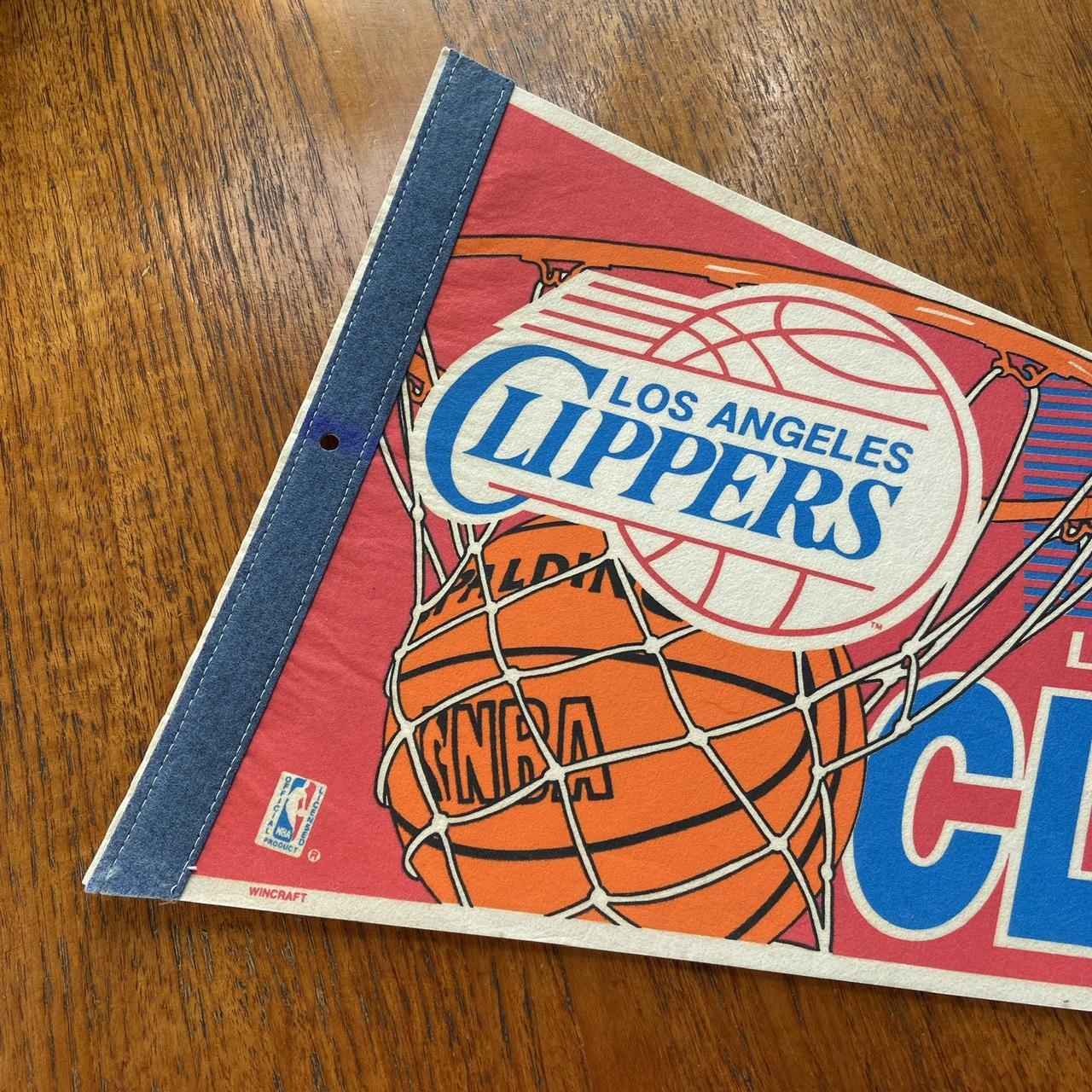 Vintage 90s USA Los Angeles Clippers basketball NBA pennant