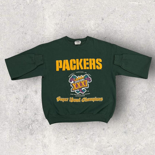 Vintage 90s USA Green Bay Packers Super Bowl 31 NFL American Football sweatshirt