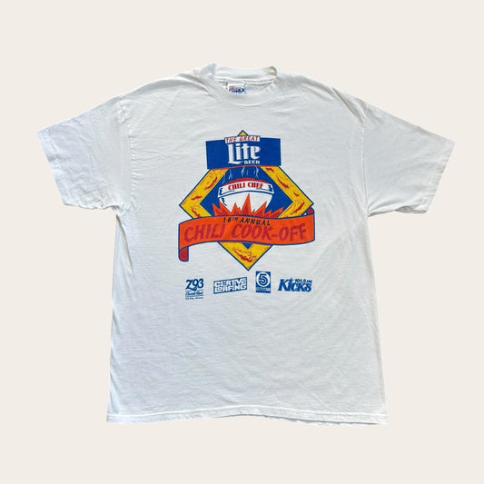 Vintage 90s USA Miller lite beer chilli cook-off cooking t-shirt