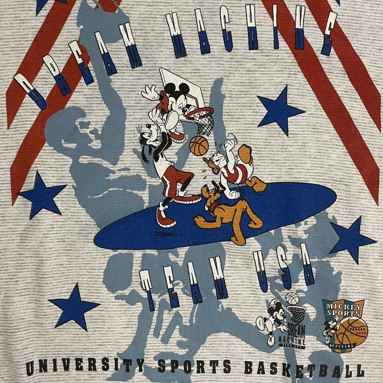 Vintage 90s team USA Mickey Mouse Disney dream machine university sports basketball sweatshirt