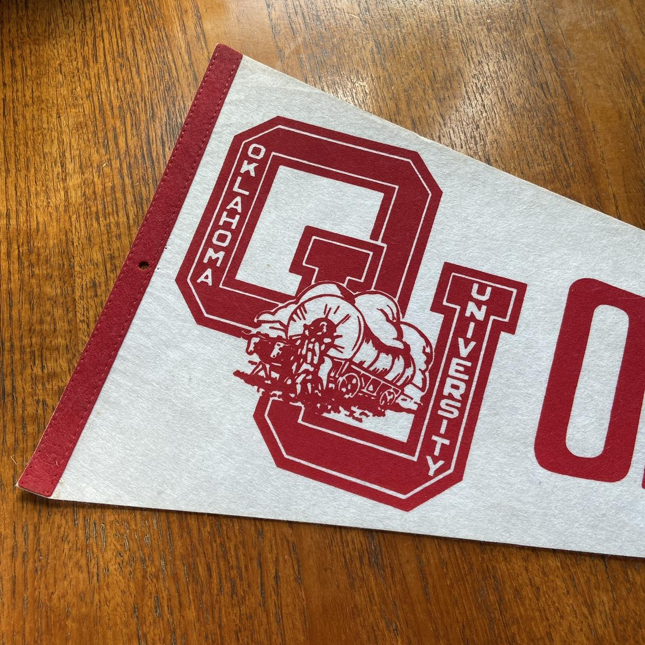 Vintage 80s USA Oklahoma university Sooners varsity team pennant