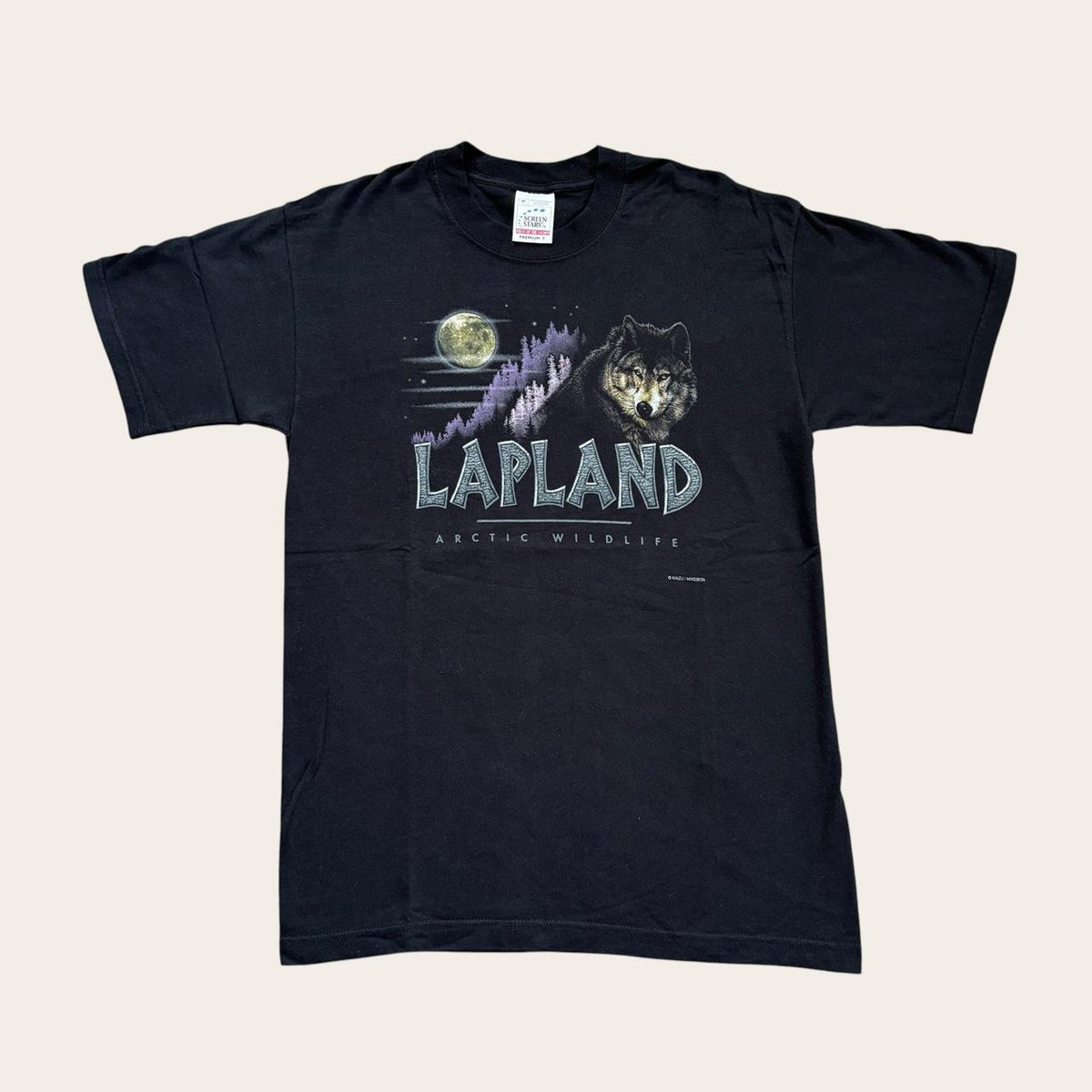Vintage Y2K Lapland Finland wolf arctic wildlife nature souvenir t-shirt
