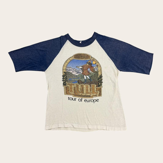 Vintage 70s Jethro Tull on the road again tour of Europe rock music band t-shirt