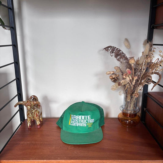 Vintage 90s USA granite construction company workwear trucker cap