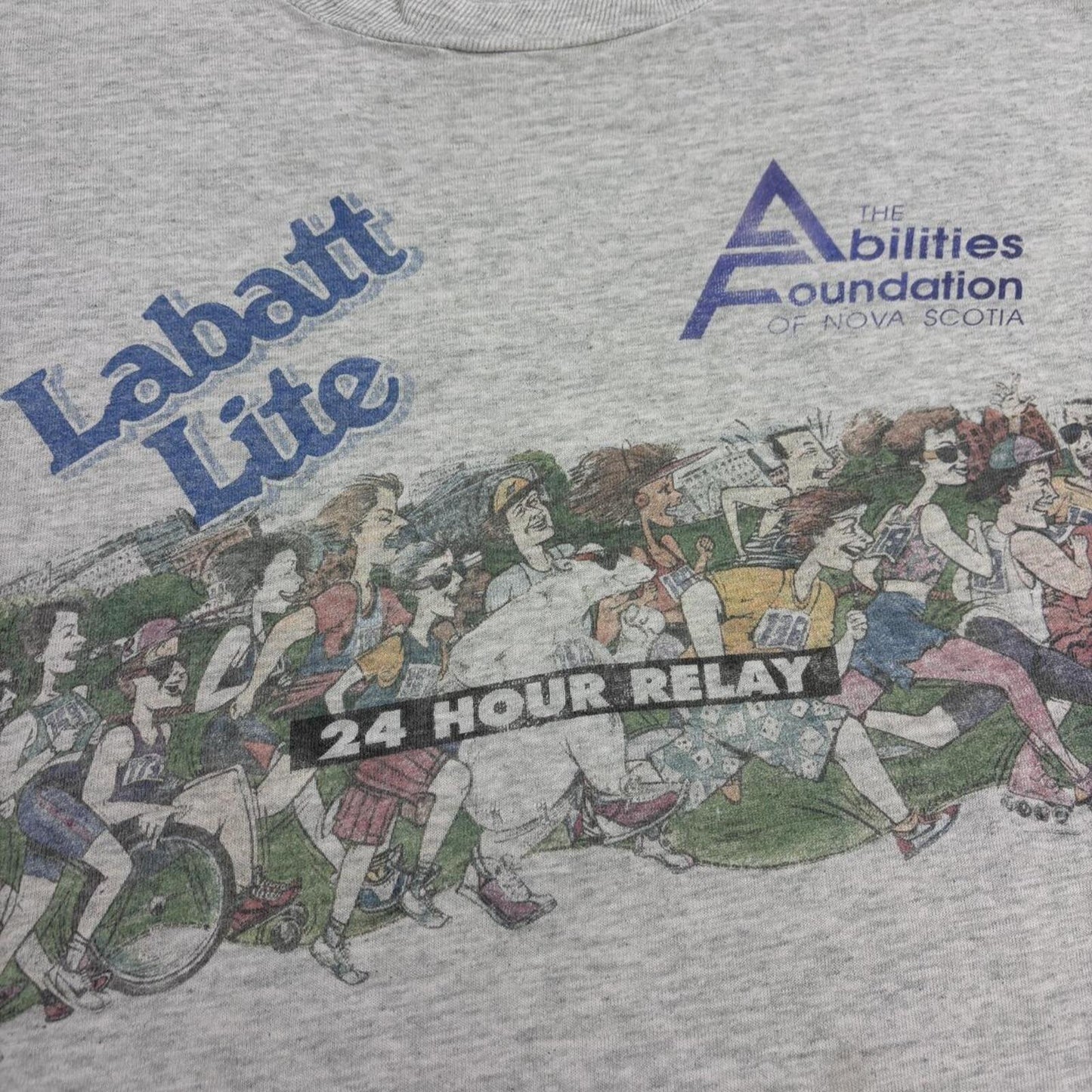 Vintage 90s 24 hour relay race marathon running Halifax Canada t-shirt