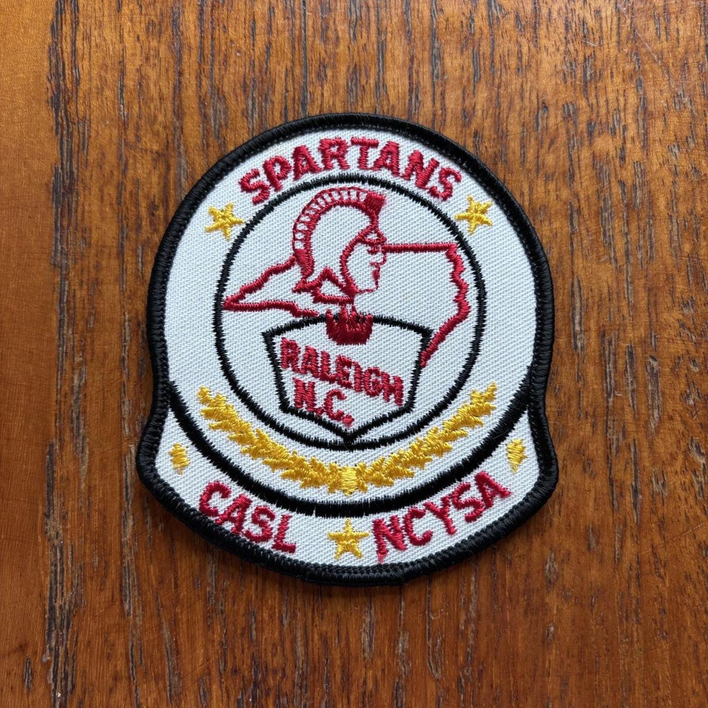 Vintage 80s Raleigh Spartans North Carolina football soccer embroidered patch