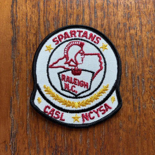 Vintage 80s Raleigh Spartans North Carolina football soccer embroidered patch