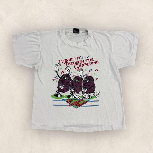 Vintage 90s USA The California Raisins musical band promotional t-shirt
