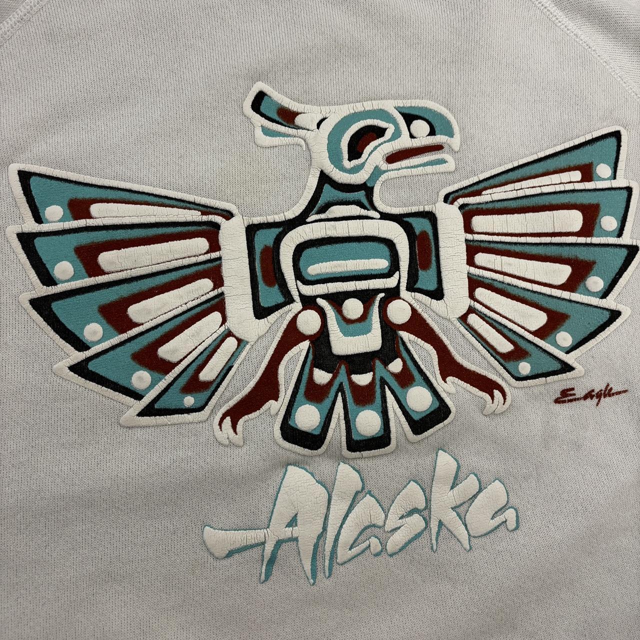 Vintage 90s USA Alaska Native American eagle artwork graphic sweatshirt