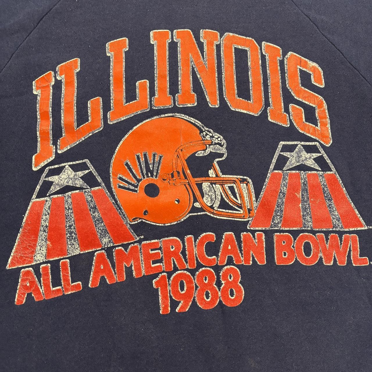 Vintage 80s USA University of Illinois All American Bowl American Football graphic sweatshirt