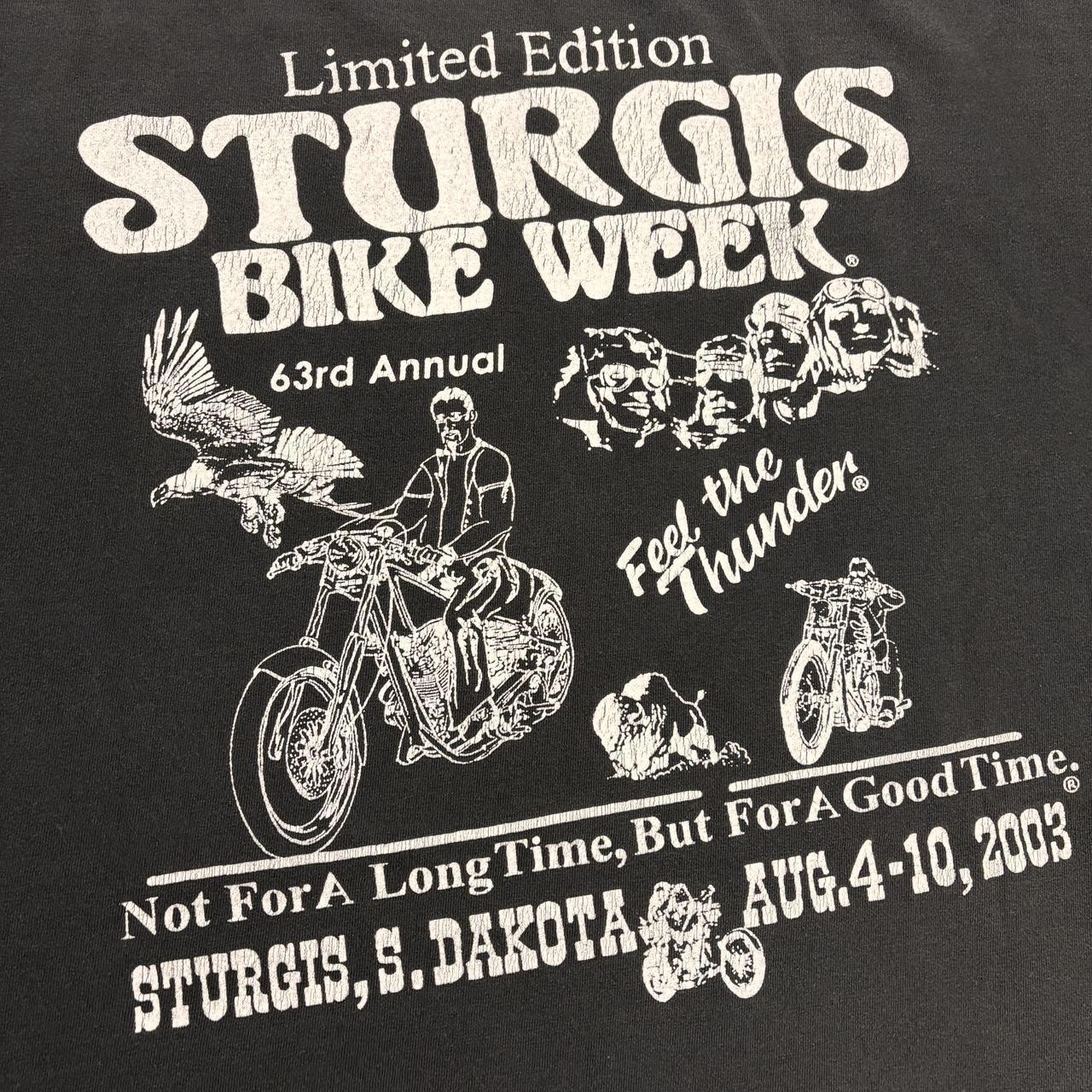 Vintage Y2K Sturgis motorbike week South Dakota motorcycle graphic t-shirt