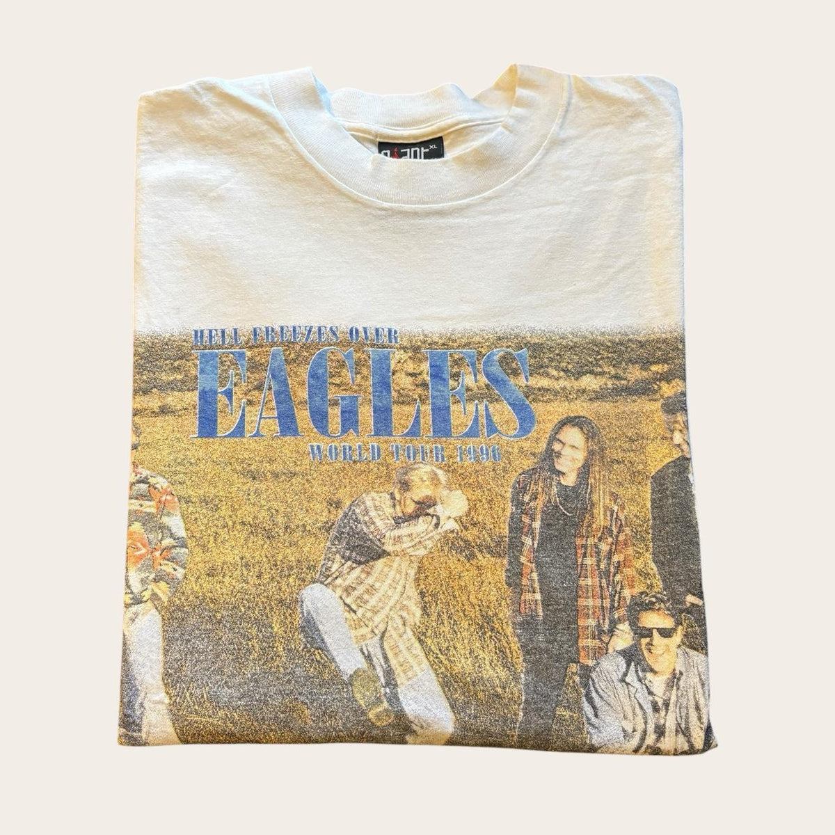 Vintage 90s USA Eagles hell freezes over world tour 96 concert rock band t-shirt