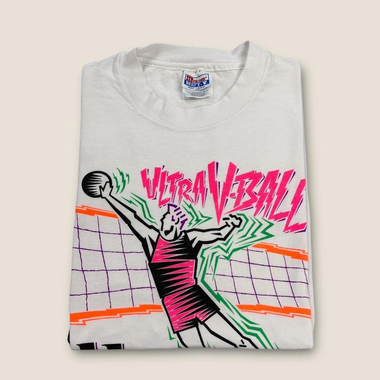 Vintage 90s USA volleyball miller lite beer graphic t-shirt