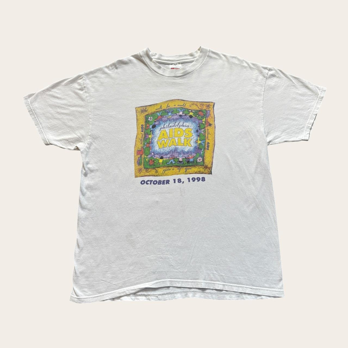 Vintage 90s USA Philadelphia aids walk charity fundraiser t-shirt