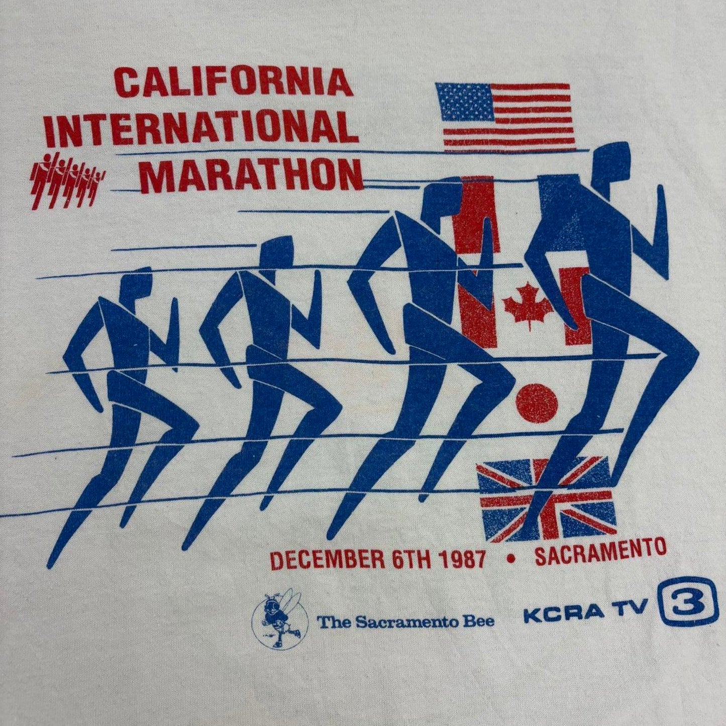 Vintage 80s USA California International Marathon running long sleeve t-shirt