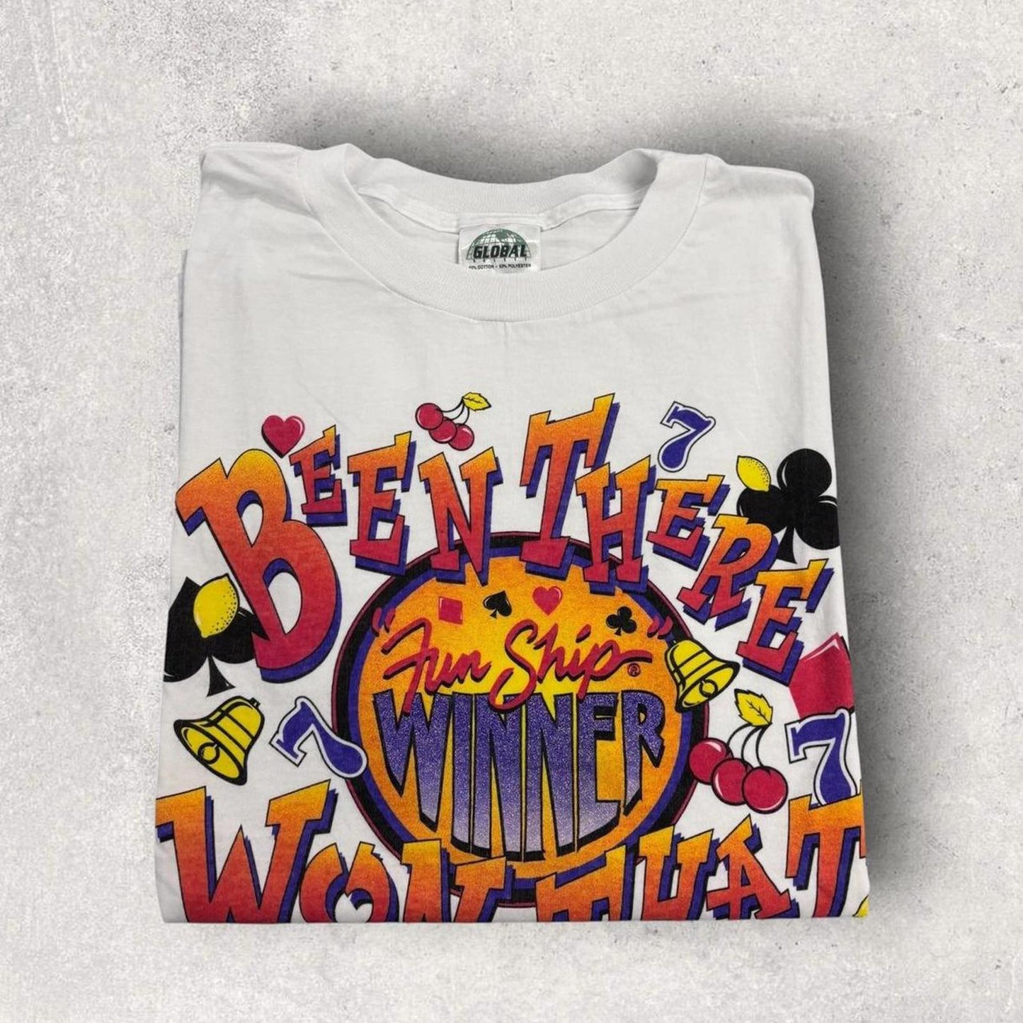 Vintage 90s USA the fun ship carnival boat cruise casino souvenir t-shirt