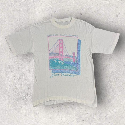 Vintage 90s USA Golden Gate Bridge San Francisco California souvenir t-shirt