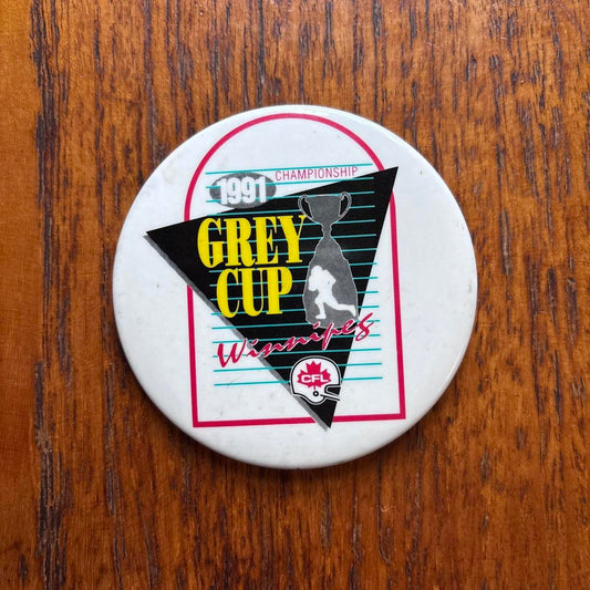 Vintage 90s Grey Cup Championship Winnipeg CFL Canada pin badge