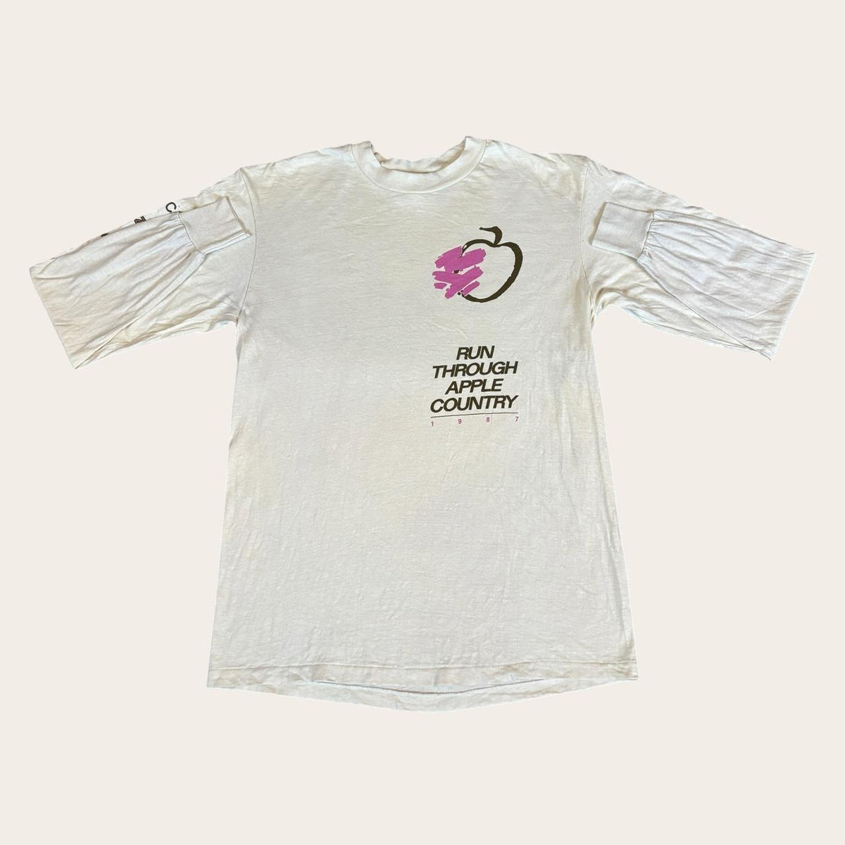 Vintage 80s run through apple country Michigan endurance race running t-shirt