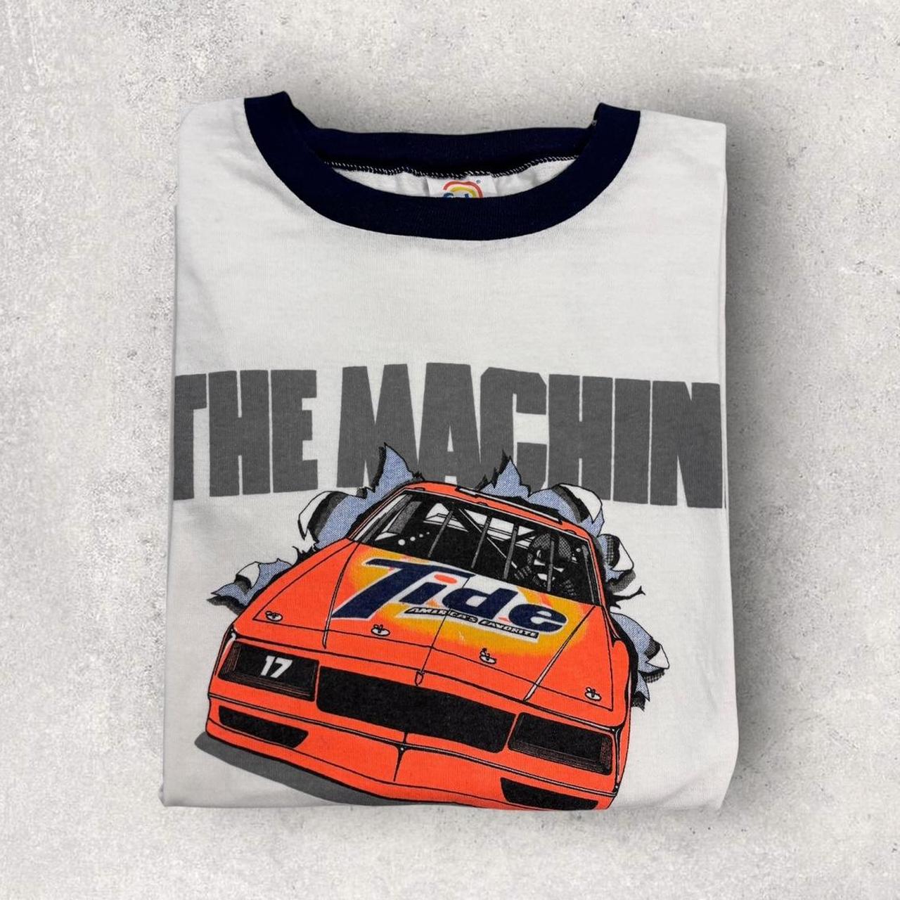 Vintage 80s USA Tide racing team NASCAR speedway motorsport Darrell Waltrip ringer t-shirt