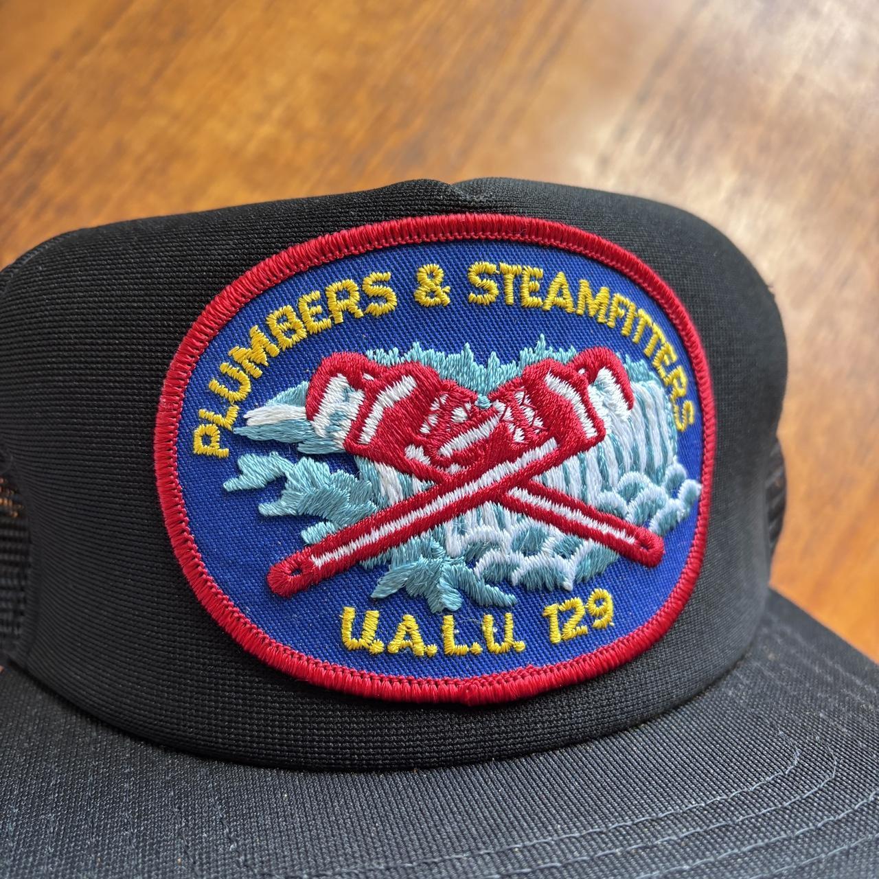 Vintage 90s USA plumbers & steamfitters construction workwear trucker cap