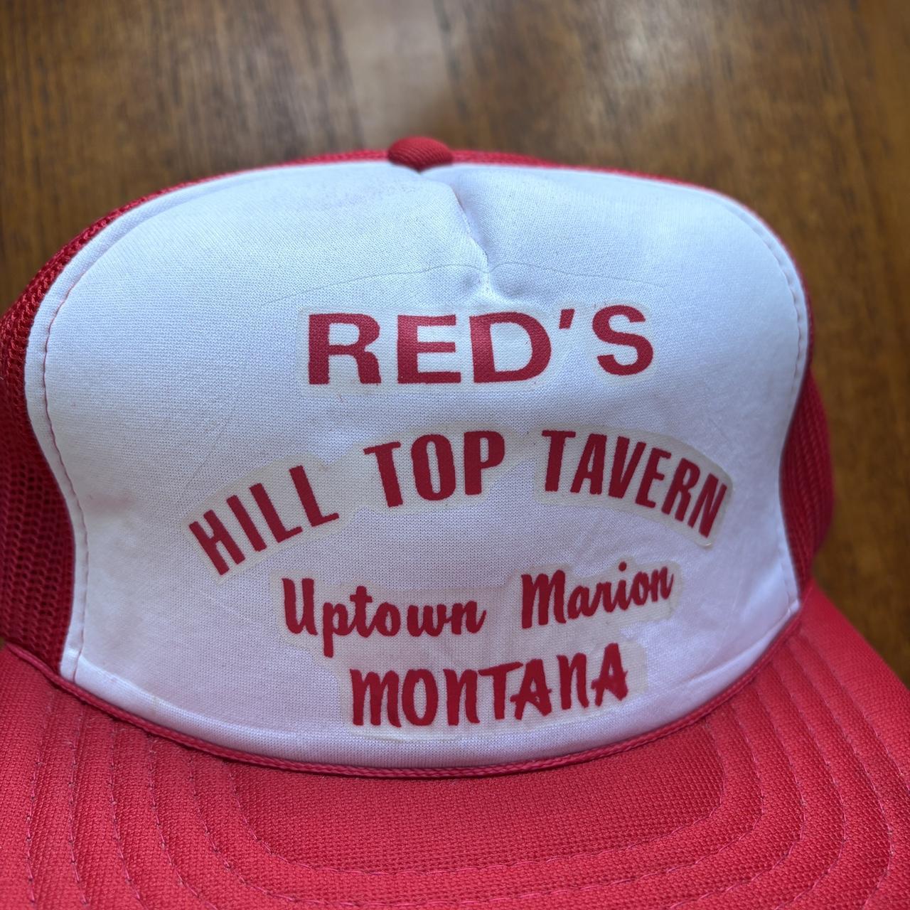 Vintage 90s USA Red’s Hill Top Tavern Montana restaurant bar graphic trucker cap