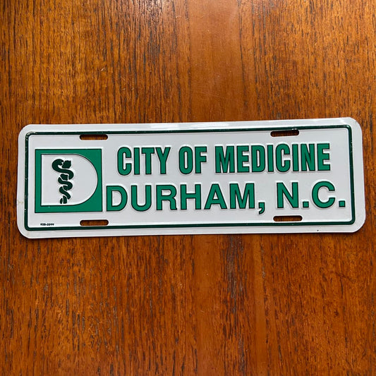 Vintage 90s USA city of medicine Durham North Carolina American license plate