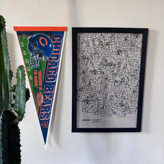 Vintage 90s USA Chicago Bears NFL American Football pennant