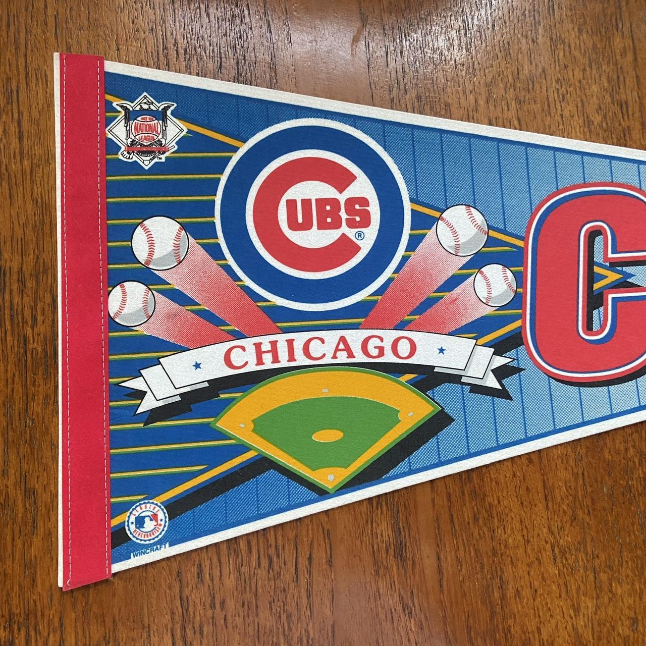 Vintage 90s USA Chicago Cubs Major League Baseball MLB felt pennant