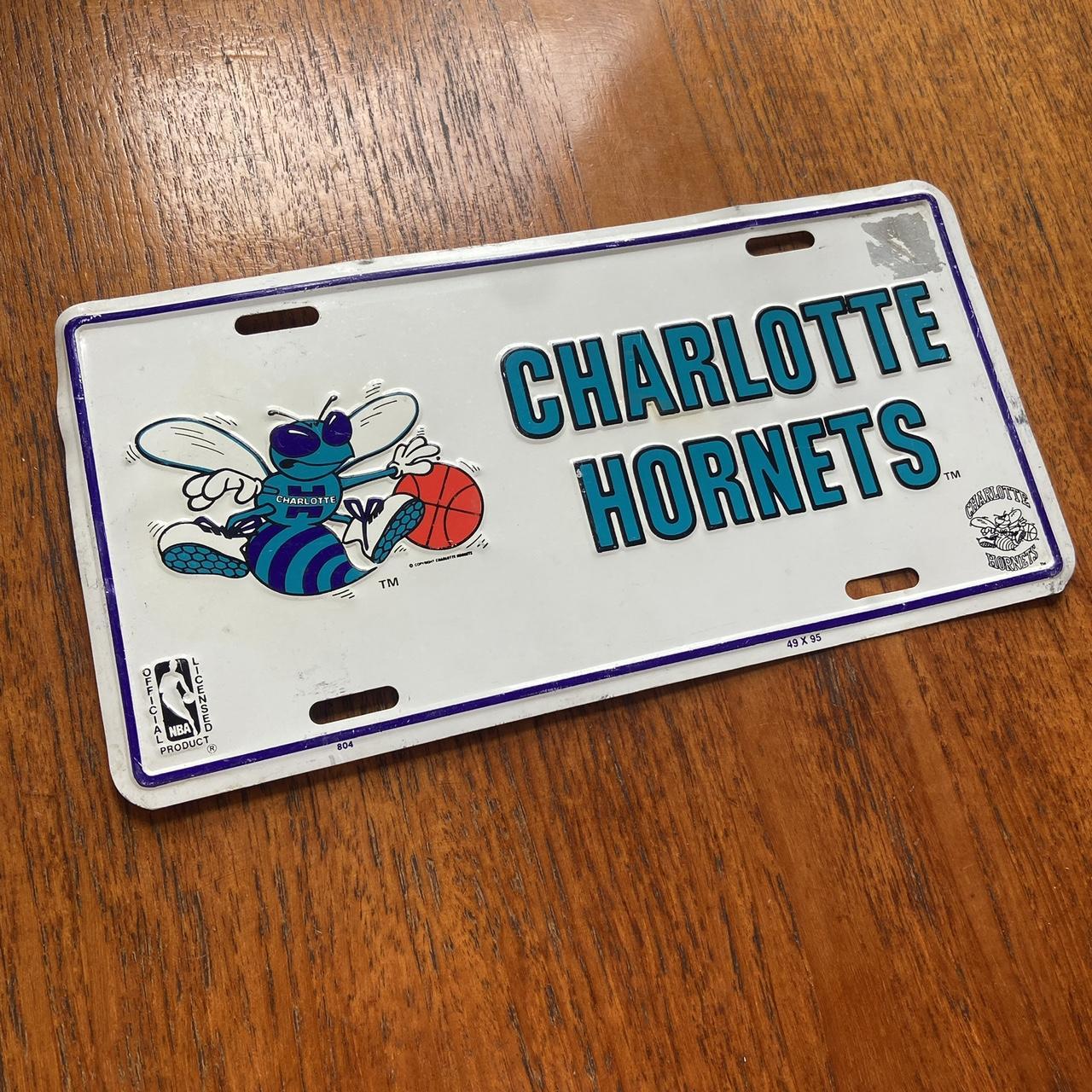 Vintage 90s USA Charlotte Hornets NBA basketball promotional American license plate