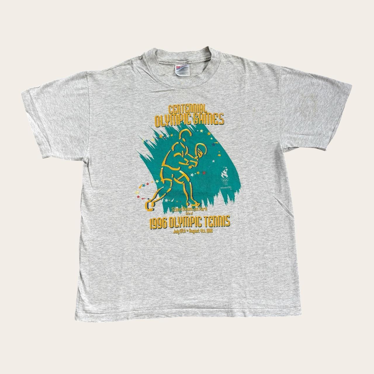 Vintage 90s USA Atlanta Olympics summer games tennis t-shirt