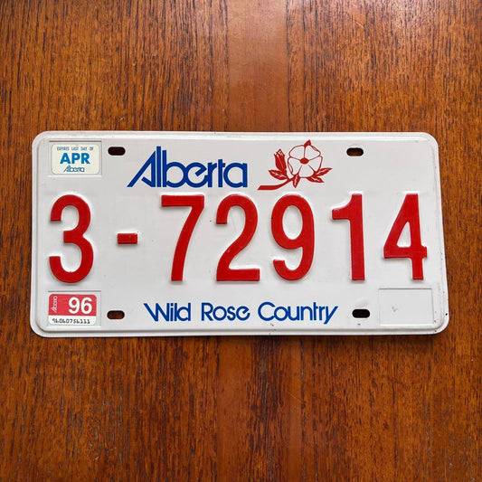 Vintage 90s USA Alberta Wild Rose Country Canada license plate