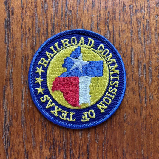 Vintage 90s USA railroad commission of Texas trains embroidered patch
