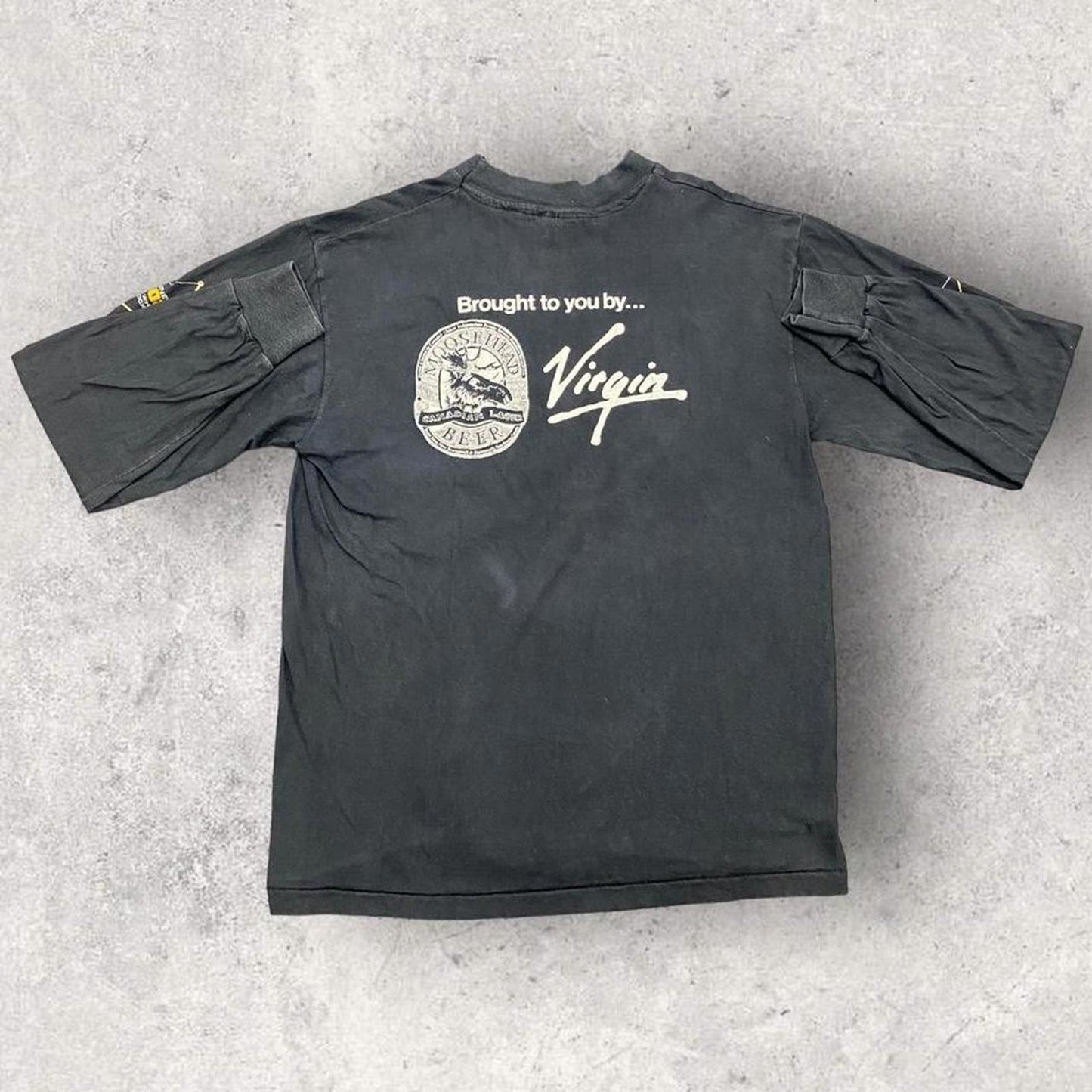 Vintage 90s Hard Rock Cafe WNEW FM radio Moosehead beer Virgin graphic t-shirt