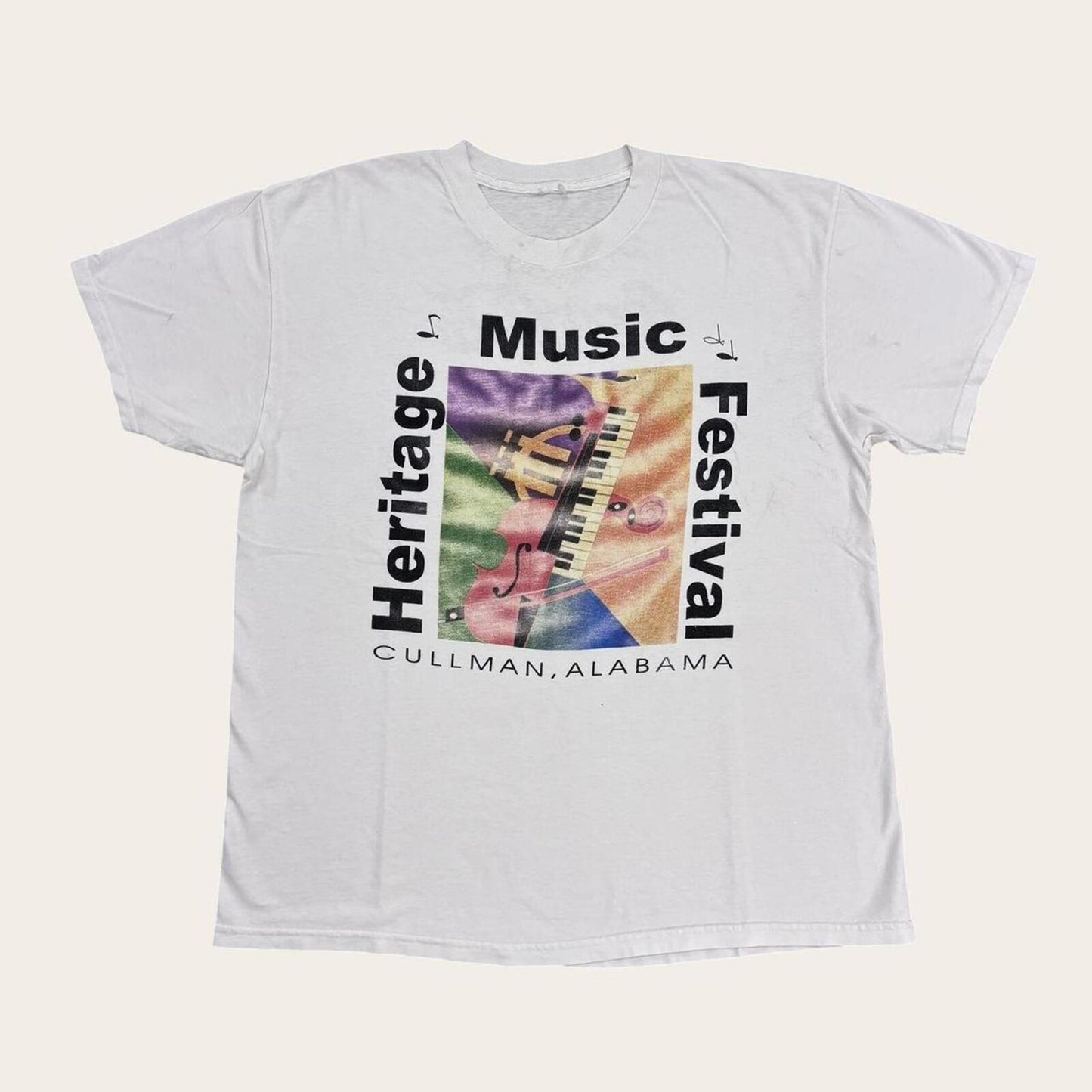 Vintage 90s USA heritage music festival Alabama jazz blues souvenir t-shirt