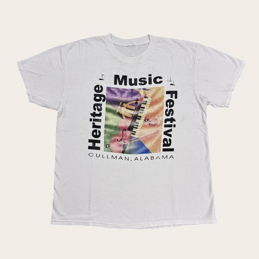 Vintage 90s USA heritage music festival Alabama jazz blues souvenir t-shirt