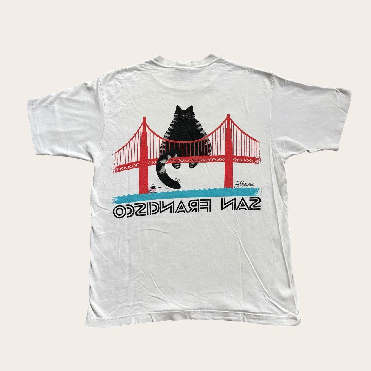 Vintage 90s B Kliban San Francisco Golden Gate Bridge cat crazy shirts t-shirt