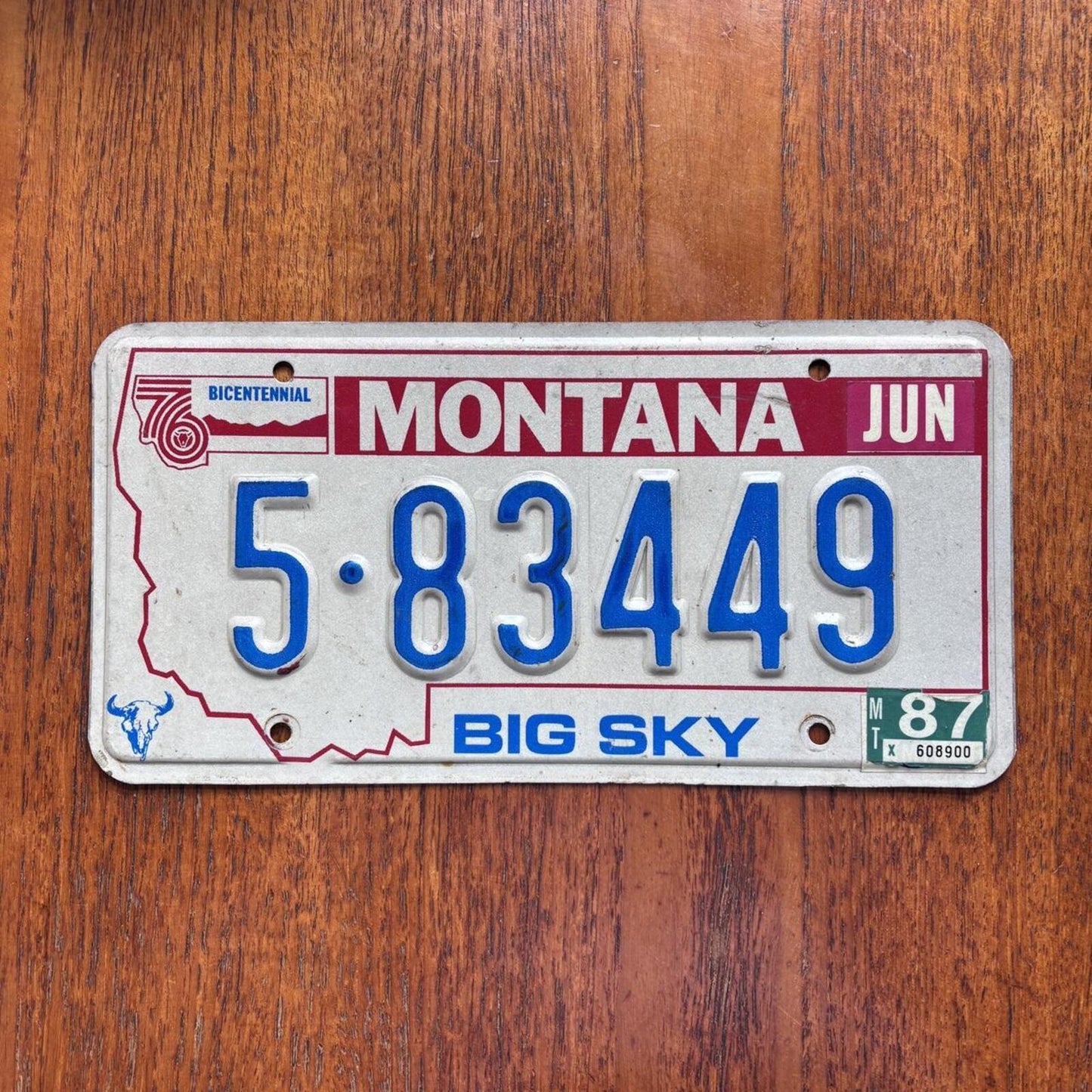 Vintage 80s USA Montana big sky state American license plate