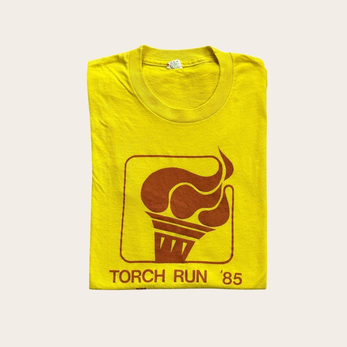 Vintage 80s USA Torch Run Michigan Road race running t-shirt