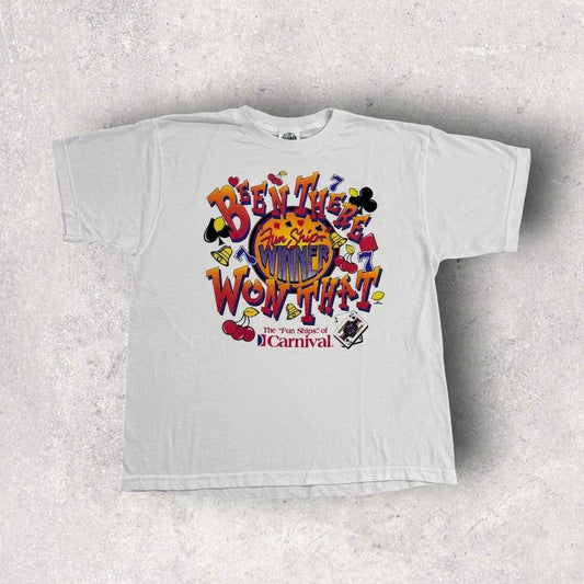 Vintage 90s USA the fun ship carnival boat cruise casino souvenir t-shirt