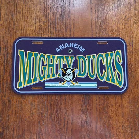 Vintage 90s USA Anaheim Mighty Ducks NHL ice hockey American license plate