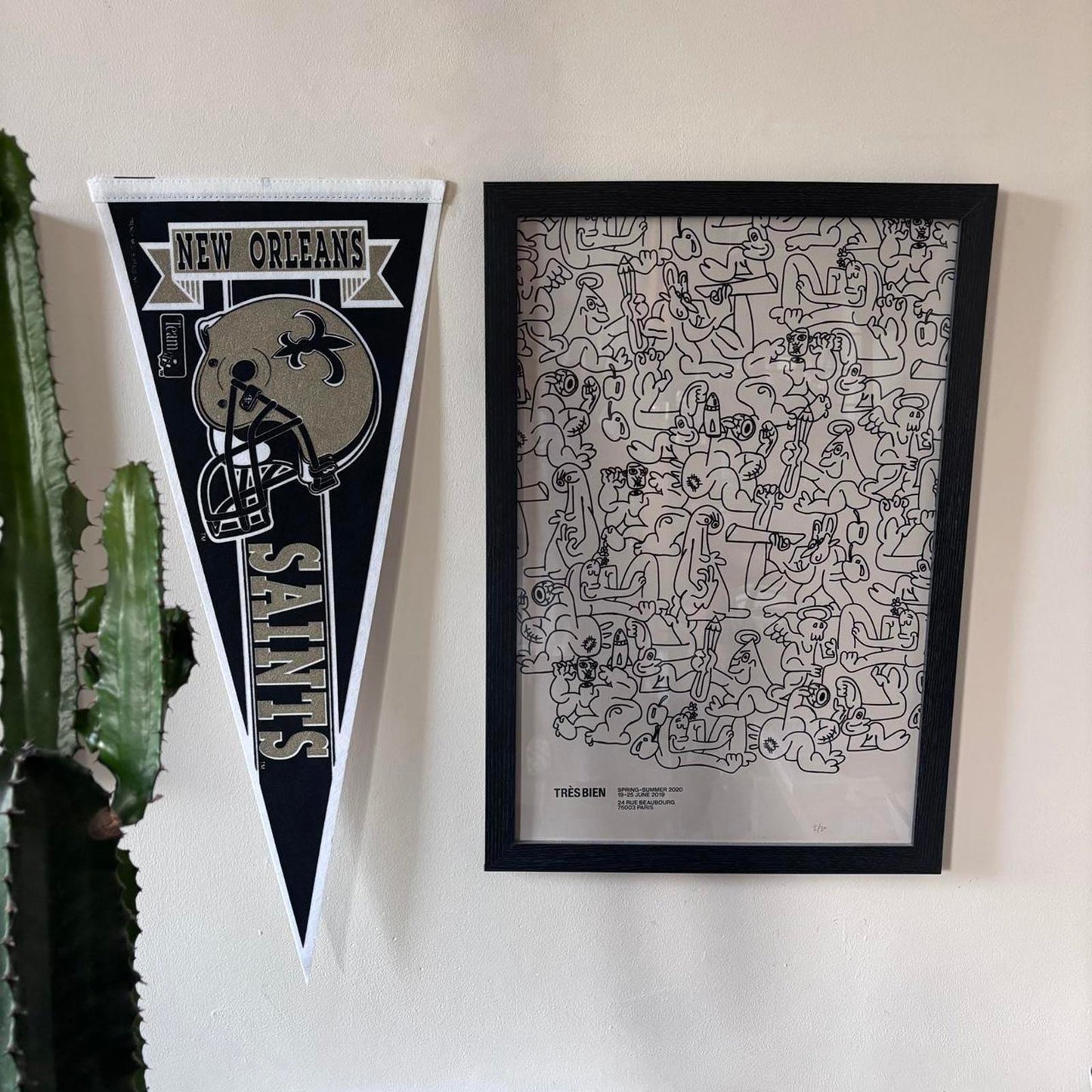 Vintage 90s USA New Orleans Saints NFL American Football pennant