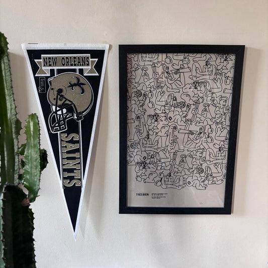 Vintage 90s USA New Orleans Saints NFL American Football pennant