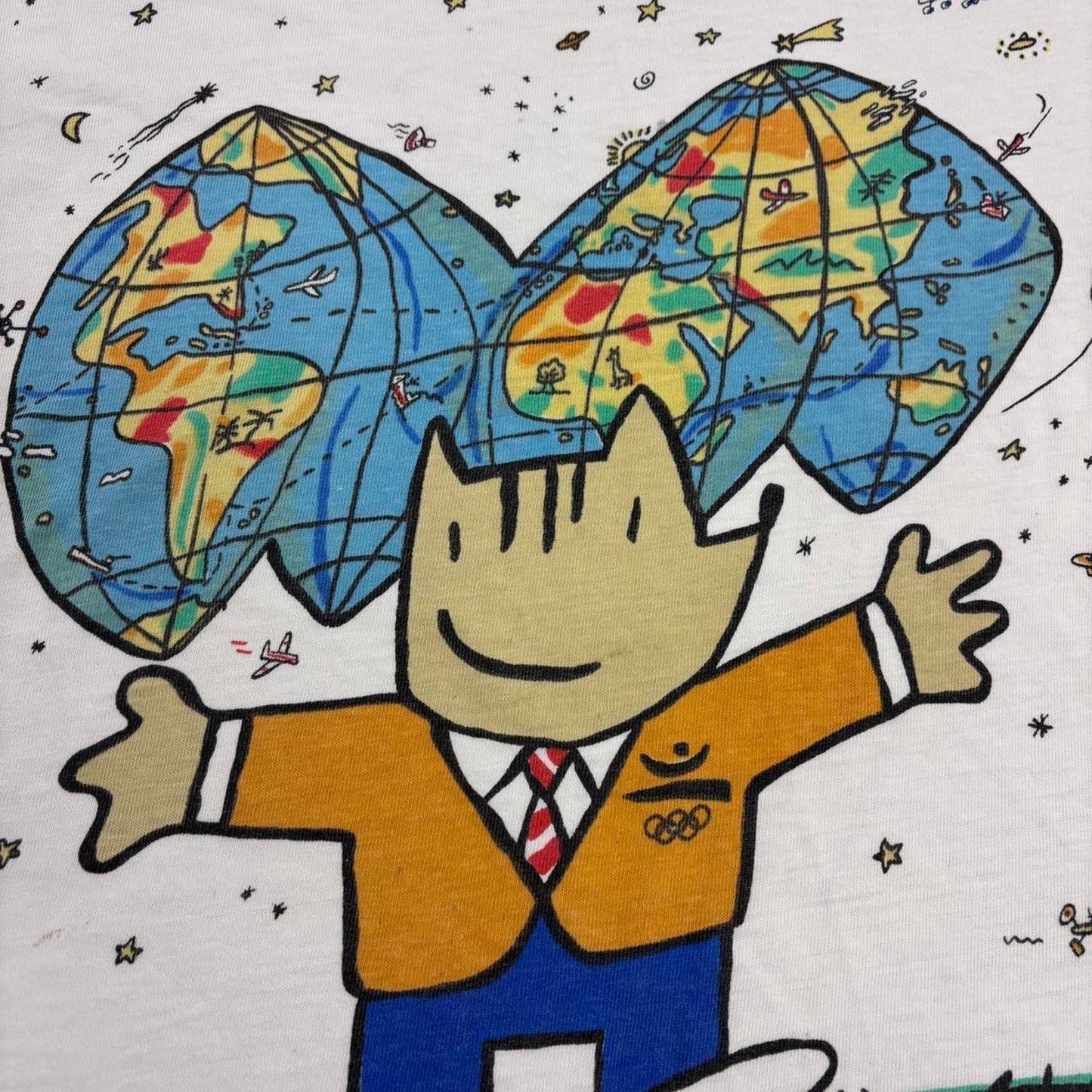 Vintage 90s Barcelona Olympics summer games athletics mascot graphic t-shirt