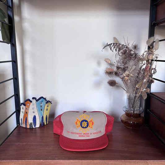 Vintage 90s USA independent order of foresters agriculture nature trucker cap