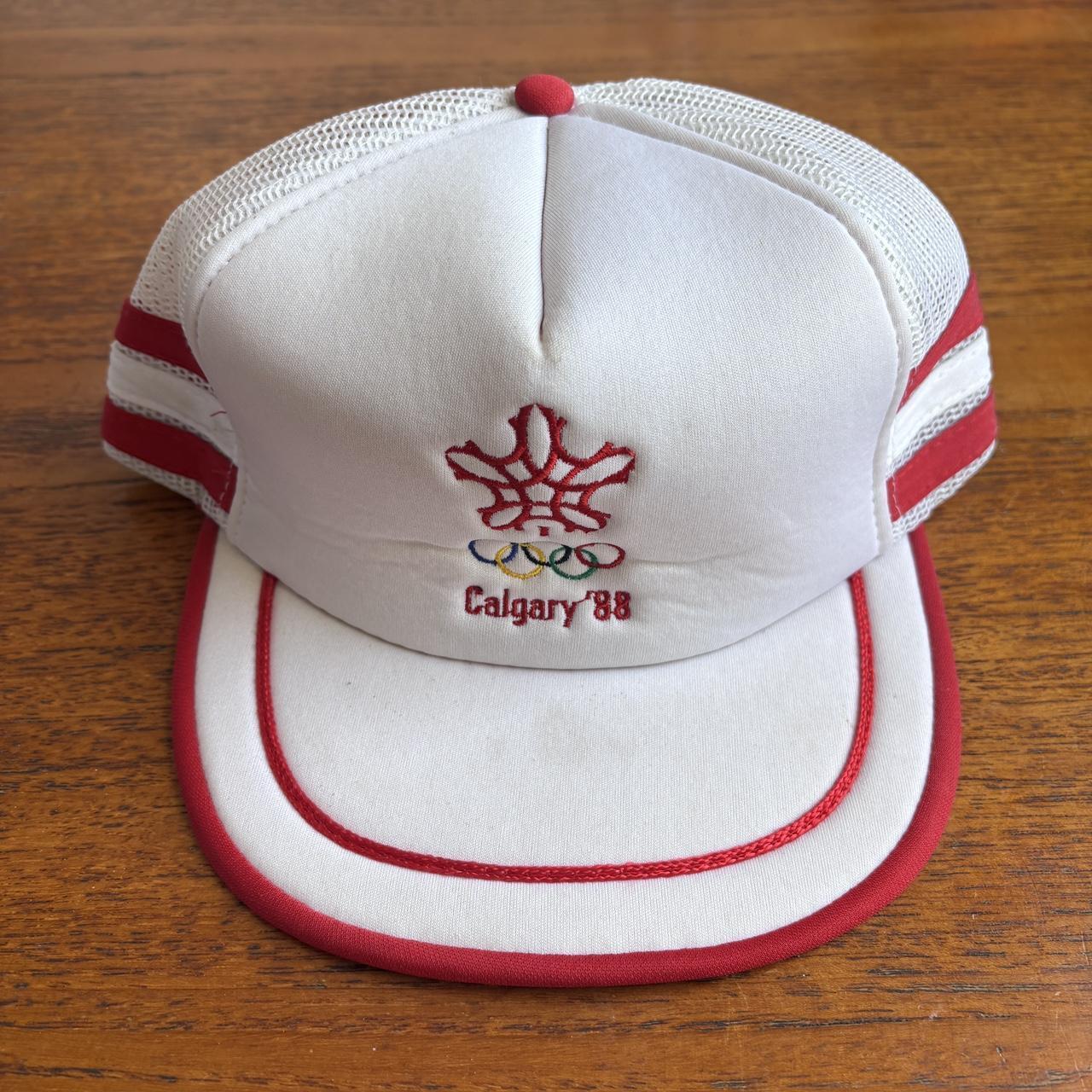 Vintage 80s Calgary Olympics winter games snow sports Canada trucker cap