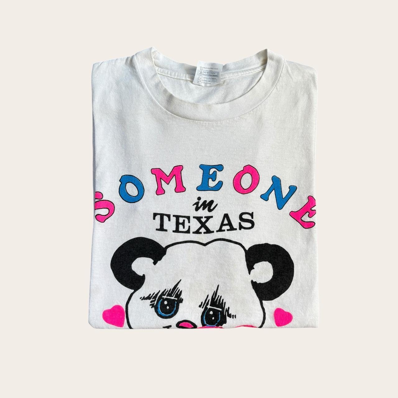 Vintage 90s USA someone in Texas love me souvenir teddy t-shirt