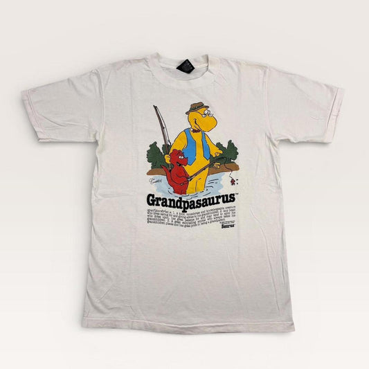 Vintage 80s USA Grandpasaurus dinosaur cartoon illustration graphic t-shirt